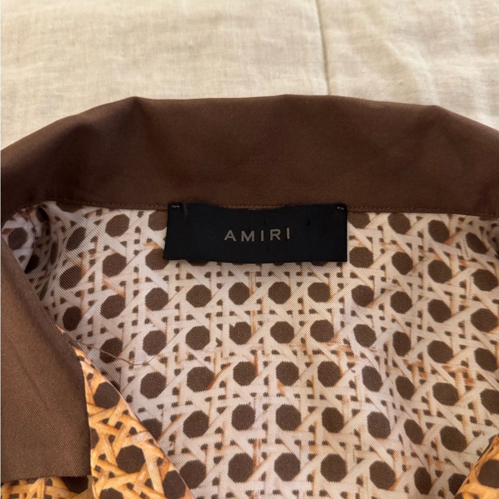 Amiri Patterned Button-Down Silk Shirt - image 8